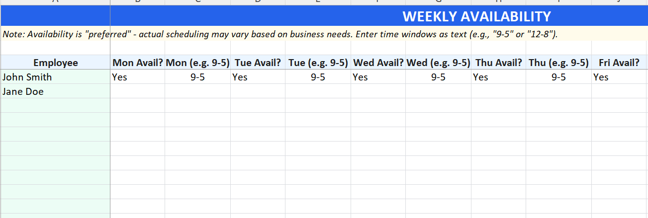 Staff Scheduling & Availability Planner - Screenshot 4